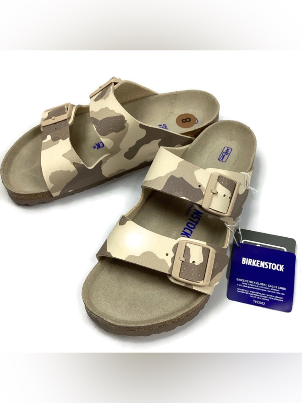 Birkenstock Arizona Soft Footbed Camo 2 Strap Slide Sandals Size 8 NEW!